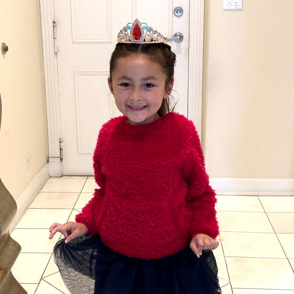 Little girl furry sweatshirt